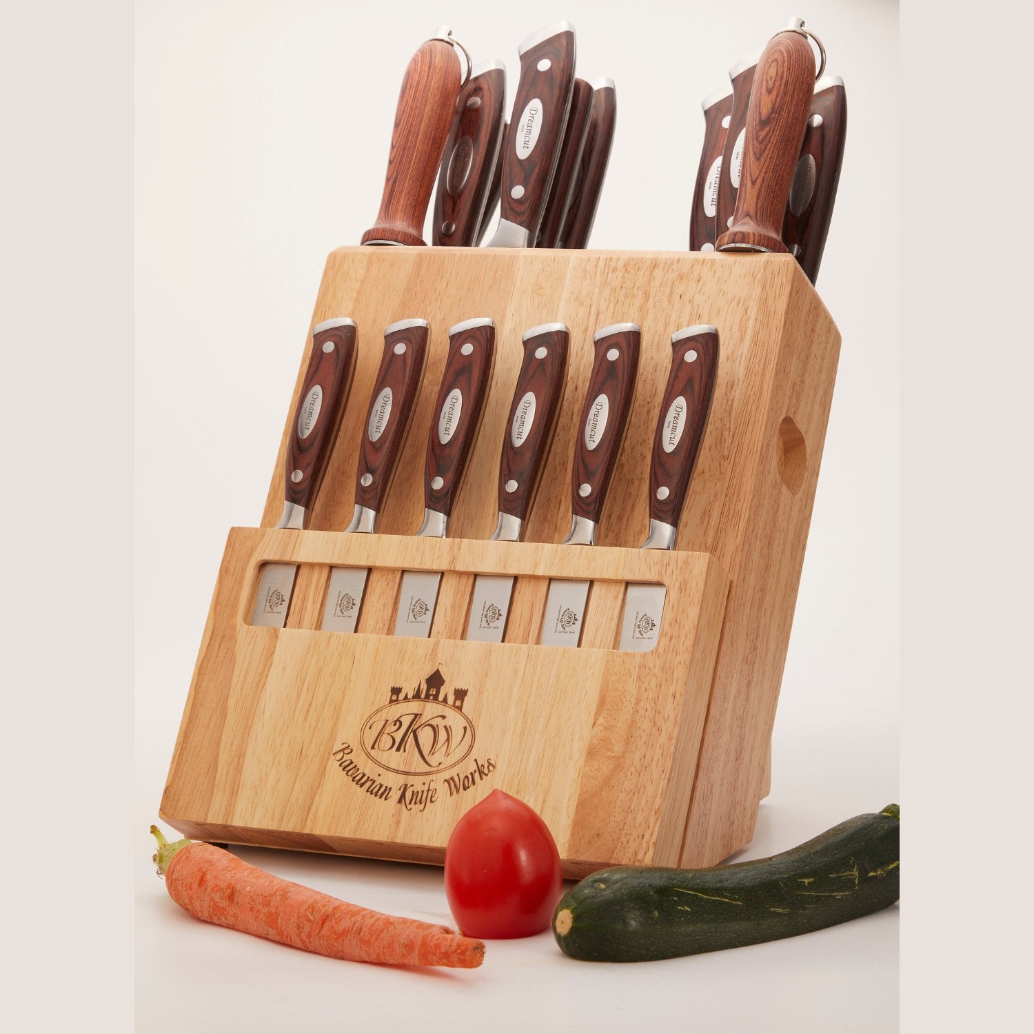19 Pcs-Set (12-Knife Set + 6 Steak Knife Set with Block, Pre Order Today at Discounted Price and Get a FREE Knife