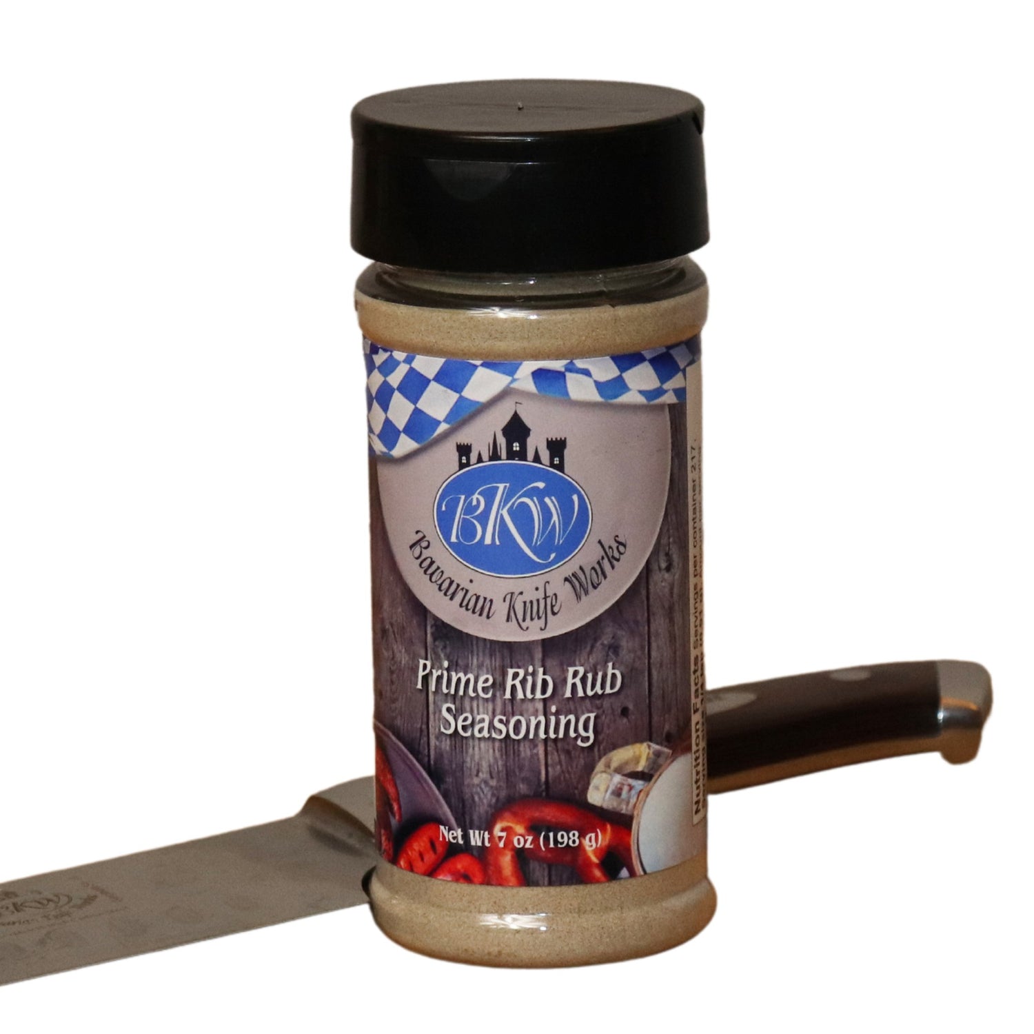 BKW Prime Rib Rub Seasoning (No MSG), 6 - 7 oz (198 g) Shakers - Bavarian Knife Works